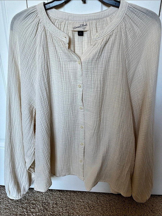 Universal Thread Tops - Universal Thread Cotton Gauze Blouse Cream Large NWOT